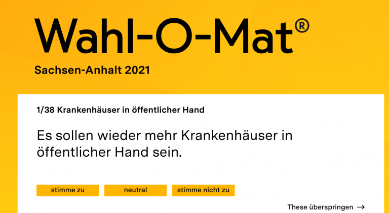 Orientierungshilfe zur Landtagswahl: Wahl-O-Mat für ...