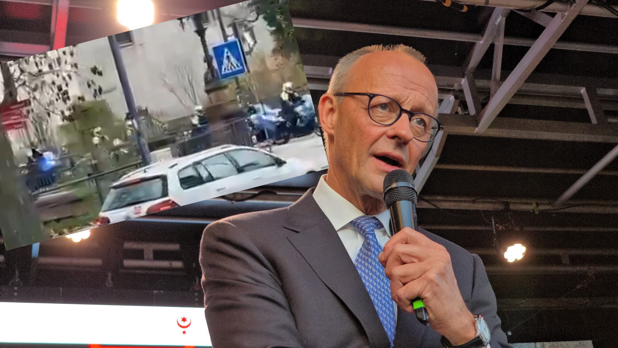 Bundeskanzler-Merz-kommt-nach-Halle-Saale-Polizeikolonne-testet-schon-mal-die-Strecke